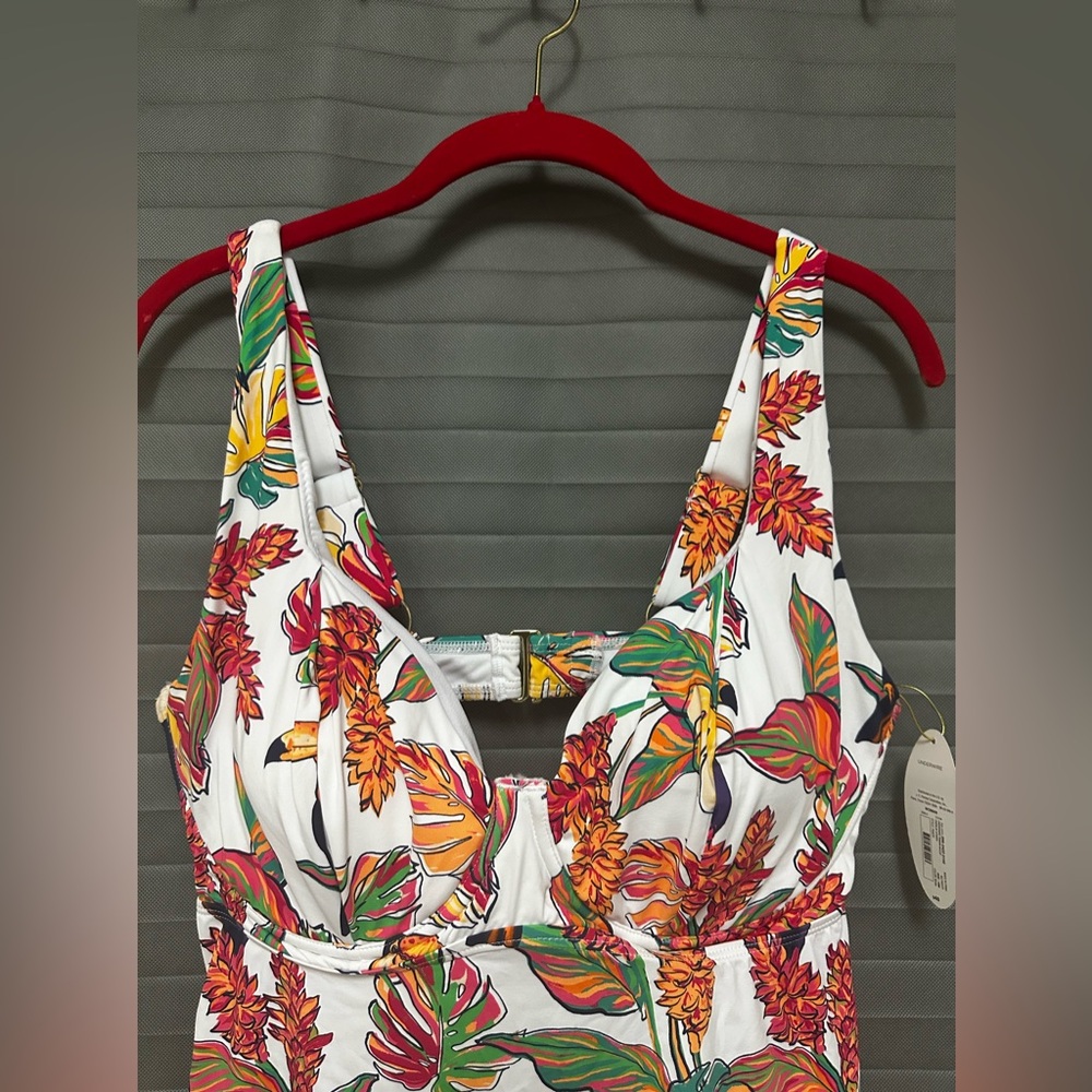 Mynah Underwire Tropical Tankini Top size 16W - Picture 2 of 9